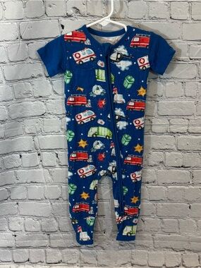 Bamboo Necessities Vehicles Short Sleeve Bamboo Zippie Romper